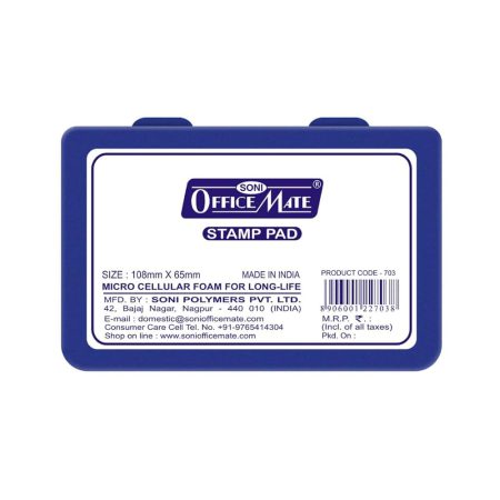 OfficeMate Stamp Pad Medium-Blue 703