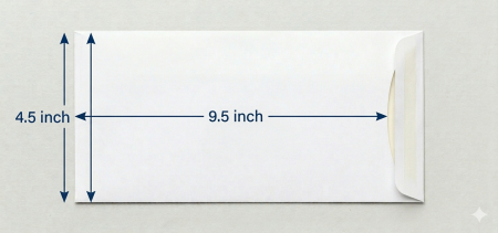 Envelop White 100 GSM 9.5X4.5 (Pack of 50)
