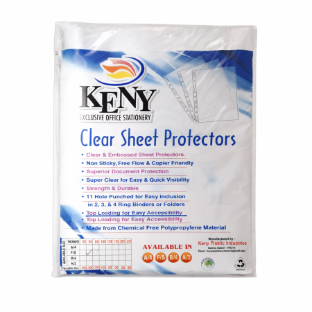 KENY FS Sheet Protector- Low Thickness(Pack of 100)