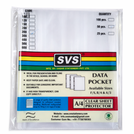 SVS A4 Sheet Protector-300 (Medium Thickness)