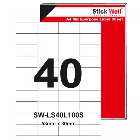 Stick Well 53X30mm A4 Sticker