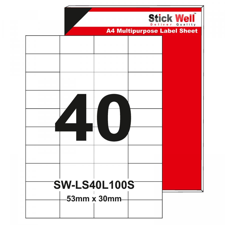 Stick Well 53X30mm A4 Sticker