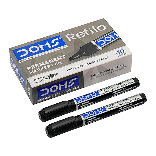 DOMS Refilo Permanent Marker-Black - Image 2