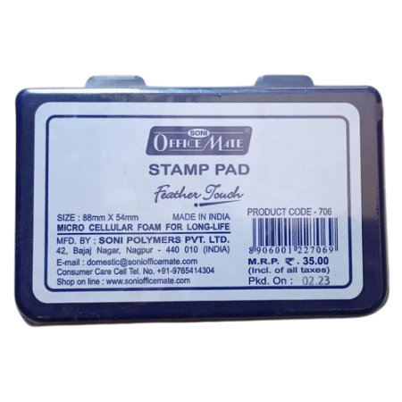 OfficeMate Stamp Pad Small-Blue 706