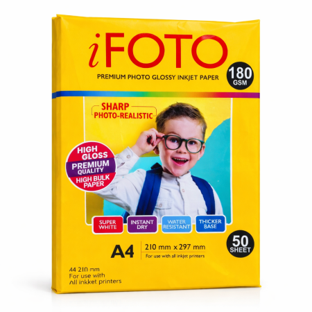 iFoto 180 GSM Glossy Photo Paper (Pack of 50)