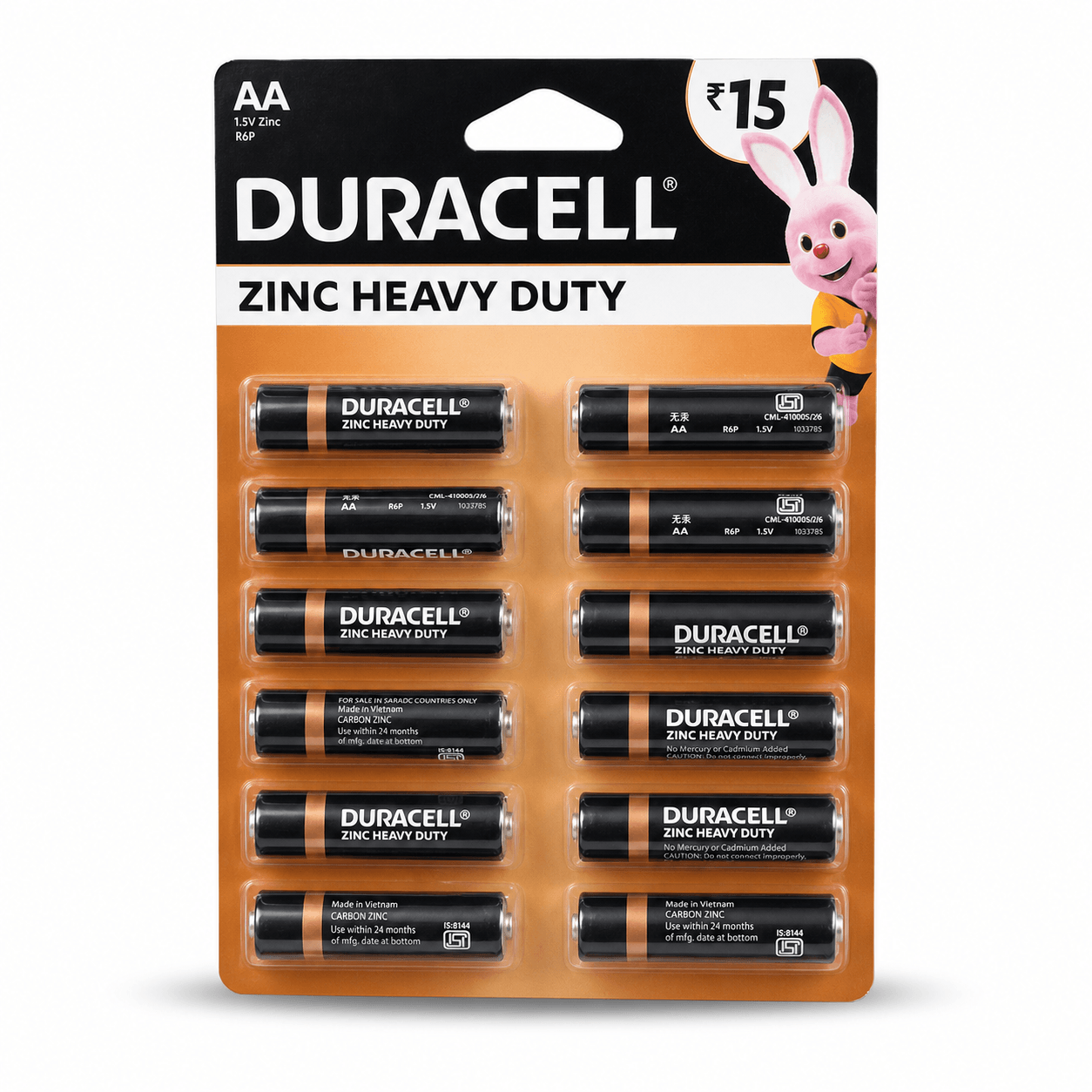 Duracell Zinc Heavy Duty AA Cell