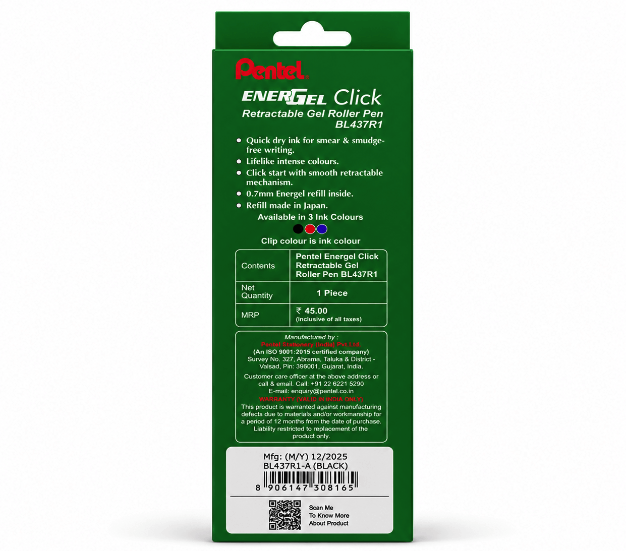 Pentel Energel Click Gel Pen-Black - Image 4